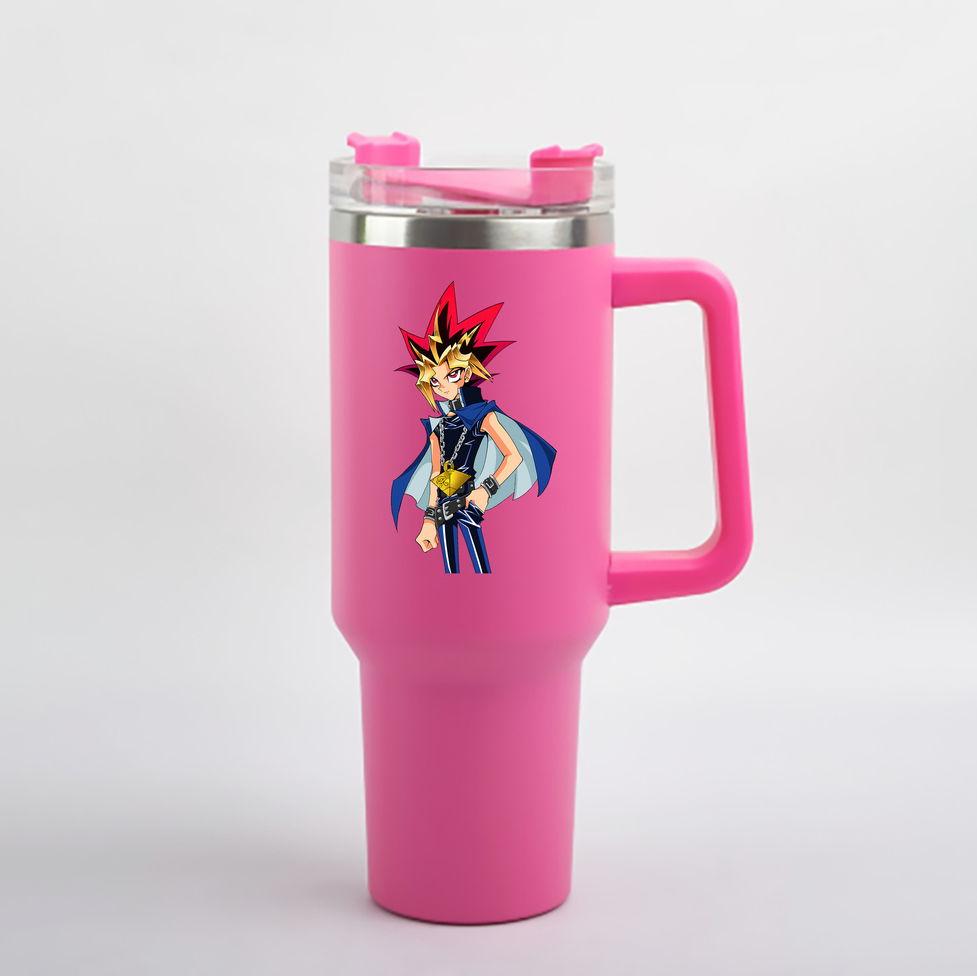 （画像用） 遊☆戯☆王 Yu-Gi-Oh! 1200mL車用タンブラー - クリスタルステッカー（プラスチックストロー付き）